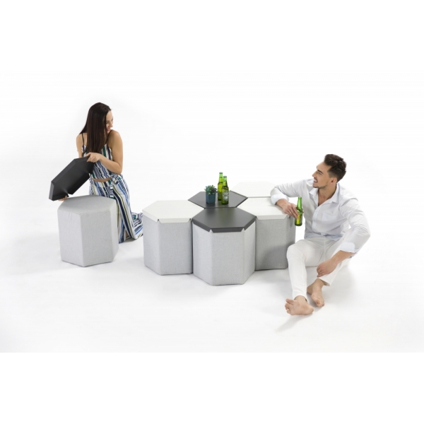 Accessary Hex Stool with Tray Table 180601
